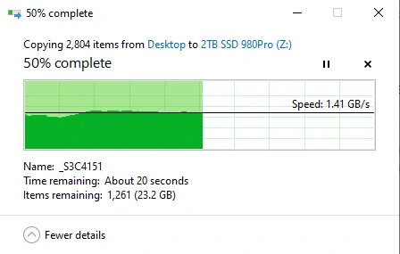 Vitesse de copie des SSD 