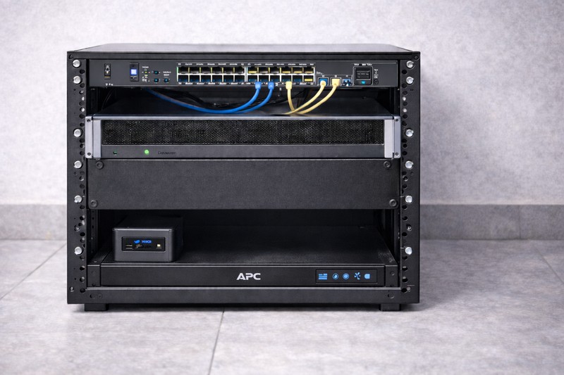 Petit Rack 19" avec onduleur UPS