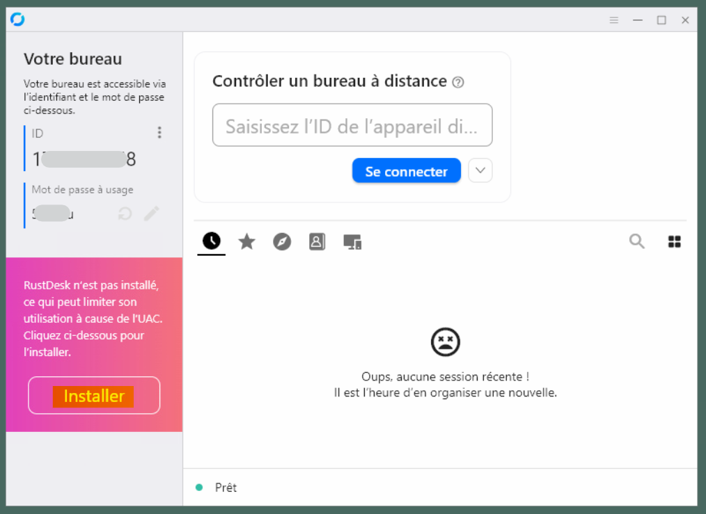 Interface RustDesk - Alternative TeamViewer