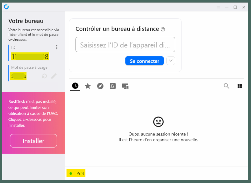 Interface RustDesk - Alternative TeamViewer