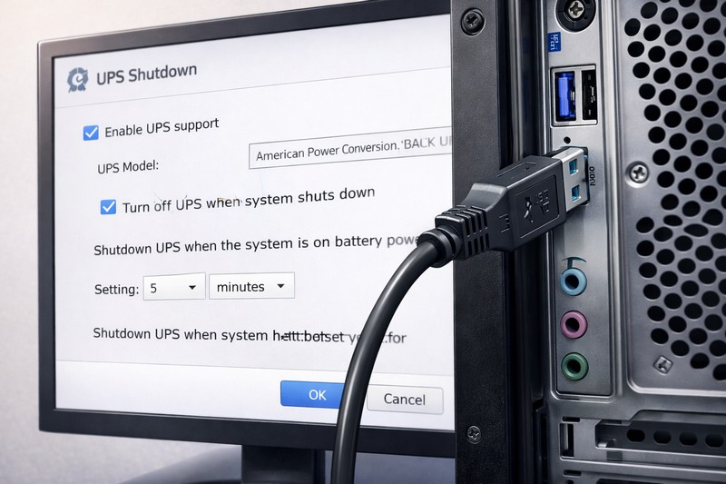 configuration onduleur UPS sur PC