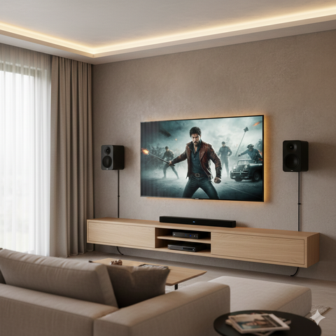 Installation audio et vidéo professionnelle avec câblage propre