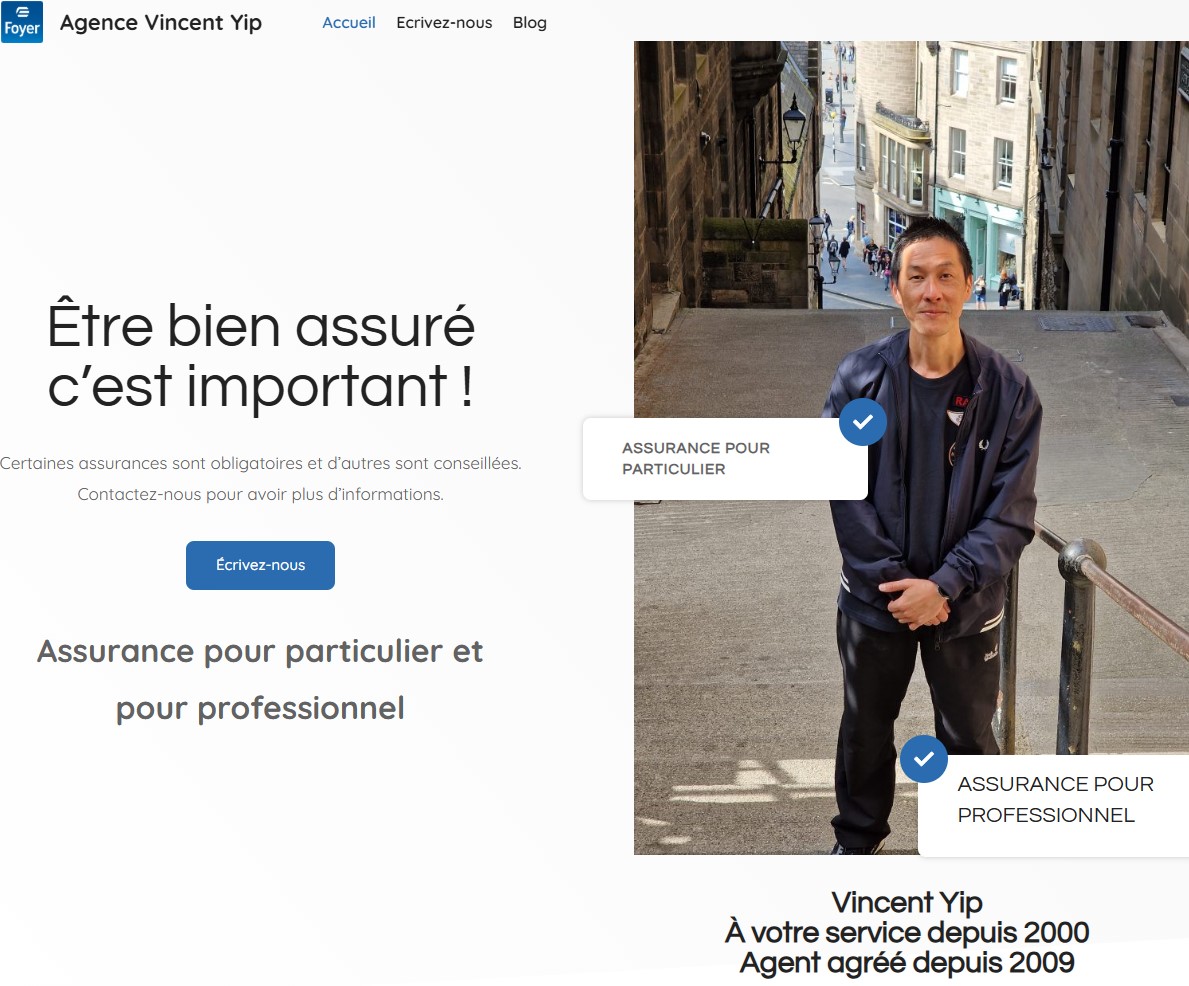 Création de sites internet pour l'Agence Foyer Yip, expert en assurances pour la communauté asiatique à Cents au Luxembourg - Créé par iav.lu